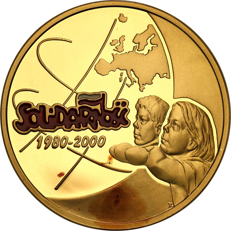 Polska III RP 200 złotych 2000 Solidarność - emalia st. L